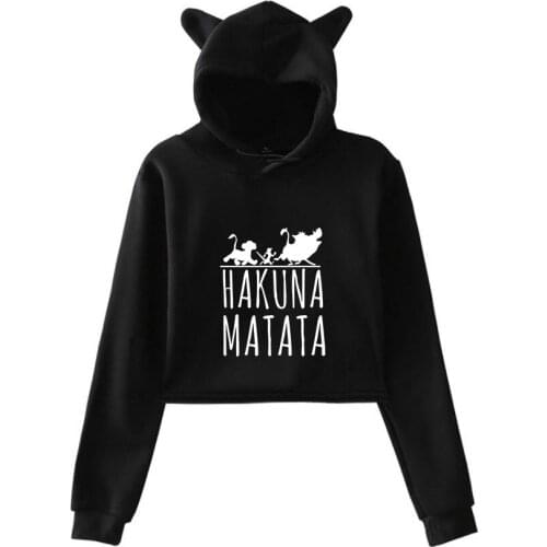 High quality The Lion King Hakuna Matata Printed Hoodies Boys/Girls Cat ears Sweatshirts Hooded Autumn Winter Jacket Tops