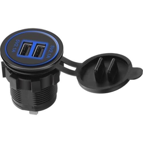 DC 12-24V 4.2A Dual Port USB Charger With Voltmeter Motorcycle Cigarette Lighter Socket For Xiaomi Huawei IPhone Car GPS Tracker
