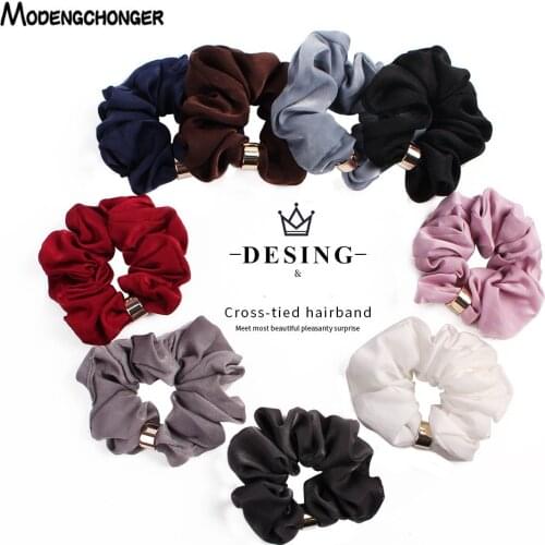 Womens Hair Scrunchies Elasticity Hair Ring For Girls Ponytail Hairband Hair Ropes Alloy Fashion Hair Ties Hair Accessories