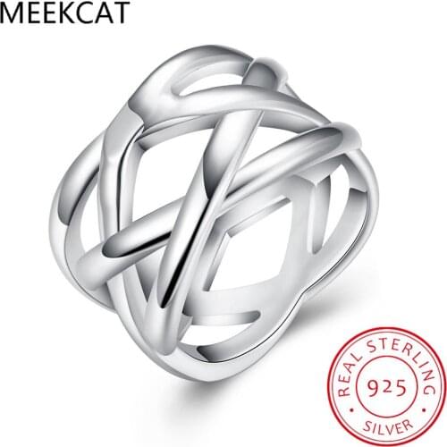 925 Sterling Silver Cross Intertwined Ring For Women Wedding Engagement Party Fashion Charm Jewelry anel Bague anillos