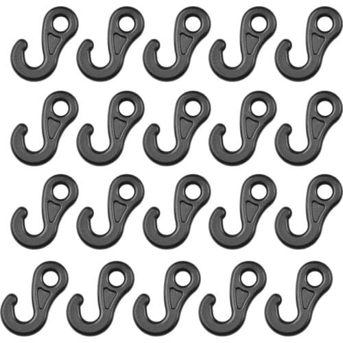 10pcs/set Clip Tail Hook Outdoor Camping Light Plastic Canopy Tarp Fixed Hook Hiking Camping Tent Accessories Tools Black