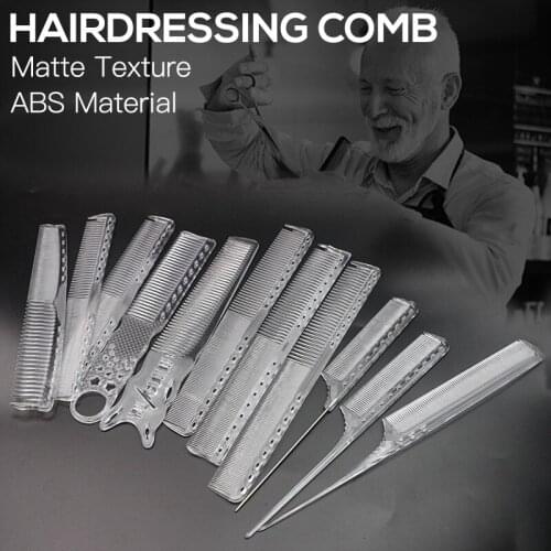 11Pcs Barber Accessories Hairdressing Styling Tools Barber Tools Salon Accessories Anti-Static Transparent Haircut Comb Set