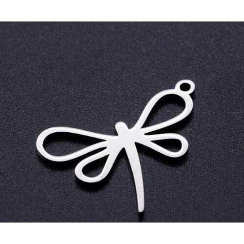 5pcs/lot Dainty Dragonfly Stainless Steel Jewelry Pendant DIY Charms Wholesale Necklace Making Charm High Polished