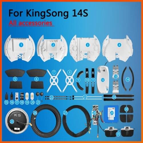 Kingsong 14S Unicycle Accessories Cover Shell,Handle,Top,Front,Rear Light,Speaker,Trolley Bar,Motor,Tire,Tube,KS King Song Parts