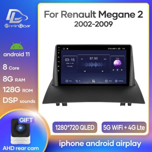 Prelingcar Android 10.0 NO 2 din DVD Car Radio Multimedia Video Player GPS Navigation For Renault Megane 2 2002-2010 Octa-Core