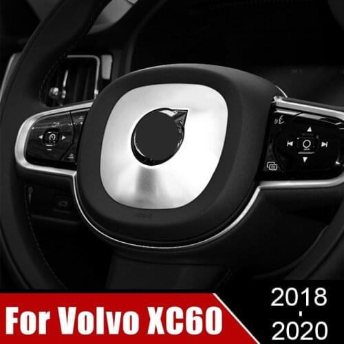 Stainless Steel Car Interior Steering Wheel Ring Cover Decoration Trim Case internal Accessories For Volvo XC60 2018 2019 2020