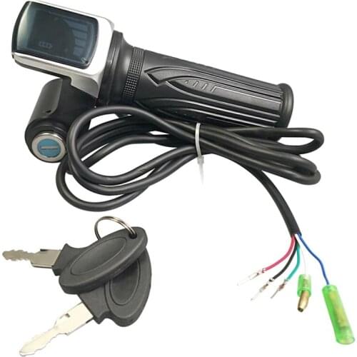 Bike Twist Throttle for Electric Bike Throttle 36V 48V Gas Handle Throttle LCD Display Lock Key