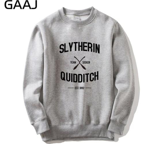 GAAJ "Slytherin Quidditch Team" Print Letter Men Women Sweatshirt Printed Sweatshirt Coats Man Clothes Homme Jacket 2019 New
