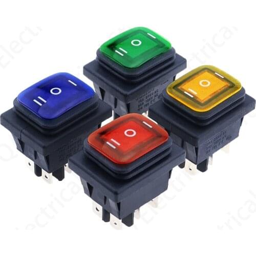 KCD4 Waterproof Switch Rocker Switch Power Switch 3 position ON-OFF-ON6 Pins Reset or self-locking 16A 250VAC/ 20A 125VAC