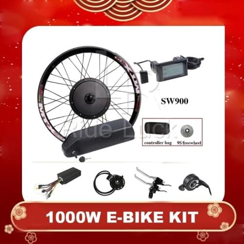 1000W Cassette Motor Wheel Electric Bike Conversion Kit With 48V 12.5AH Lithium Battery E Bike Electric Bicycle Conversion Kit