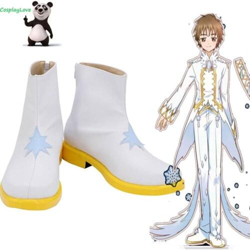 Card Captor LI SYAORAN Shoes White Cosplay Long Boots Leather Custom Made For Party Christmas Halloween