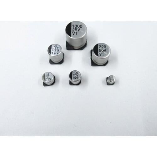 20pcs/lot SMD Aluminum Electrolytic Capacitor Kit 8*10.2mm (6.3V 16V 25V 35V 50V 1000uf 330uf 470uf 100uf）8*10