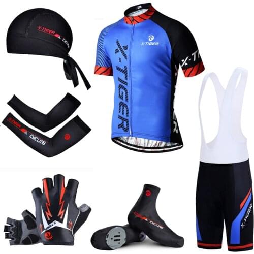X-Tiger Big Cycling Jerseys Set Bicycle Clothes Wear Maillot Ropa Ciclismo Cycling Set Quick-dry Short Sleeve MTB Bike Suit