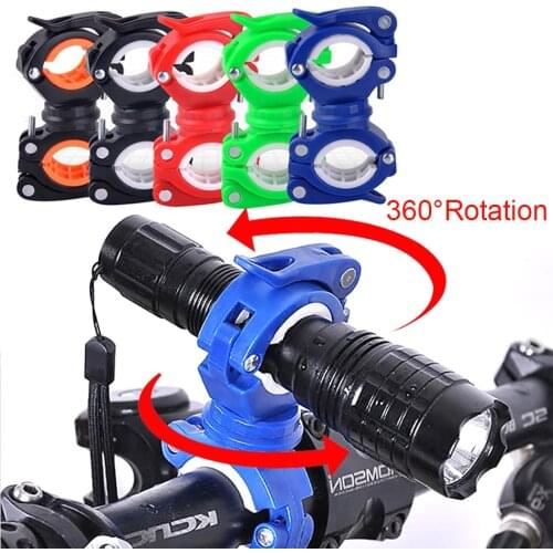 Bicycle Light Bracket 360° Rotating Bike Lamp Holder For LED Torch Headlight Pump Flashlight Stand Clip Quick Release Mount