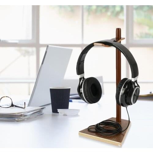 Earphone Bracket Head-mounted Innovative Wall-mounted Headset Stand Wood Headphone Display Rack Hanger Holder Stand