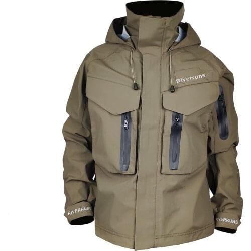 Riverruns Fishing Jacket, Breathable Outdoor Waterproof Rain Wading Jacket for Men Fishing,Hiking,Kayak and Hunting