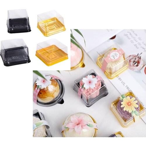 50pcs 63/100g Square Moon Cake Trays Mooncake Package Box Container Holder Mid-autumn Festival Gift Home Party Supplies