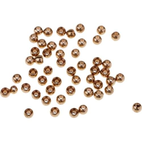 50/100 pieces Fly Tying Materials Brass Bead Head Jig Hook Nymph Belly Eyes Countersunk Copper