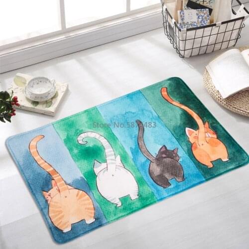Cute Plush Bath Mat Carpet Printing Carpet Outdoor Floor Mat Kitchen Bathroom Absorbent Non-slip Mat Door Mat Foot Mat