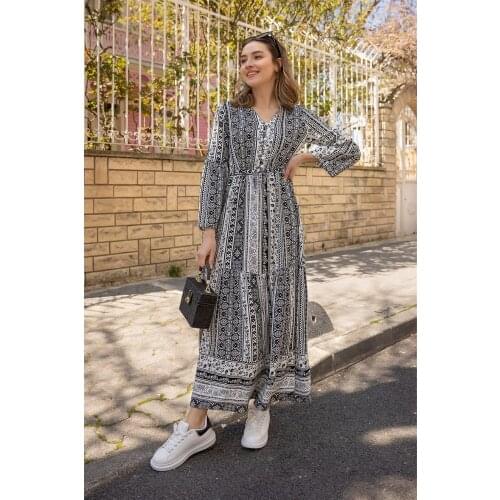 Waist Drawstring Dress -muslim dress women abaya kaftan modest dress abayas for women abaya turkey turkish dresses abayas for wo