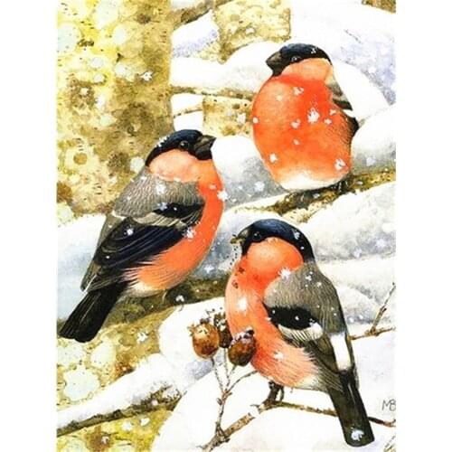 Animal Bird Printed Water-Soluble Canvas 11CT Cross Stitch Embroidery Complete Kit DMC Threads Sewing Knitting Decor