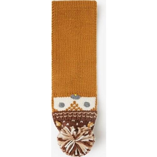 2020 New Handmade Cartoon Fox Children Scarf Autumn Winter Baby Boy Girl Knitted Scarf for Kids