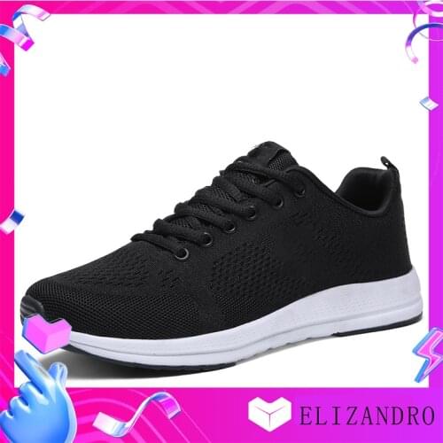 Elizandro High-Quality 2021 Summer Mesh Casual Sports Lace-Up Mens Shoes Low-Top Hiking and Jogging Full of Flexibility 38-45