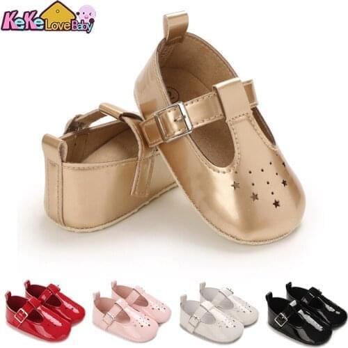 New Cute Newborn Infant Baby Girl Princess Shoes Toddler Summer Sandals PU Non-slip Rubber Shoes Size First Walkers 0-18 Months