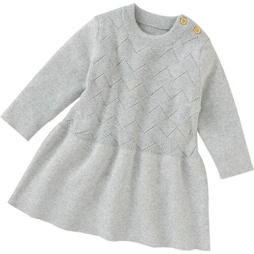 Toddler Baby Girls Clothes Long Sleeve Birthday Dresses Newborn Children Clothes Princess Dress Outfit Infantil Knitted Dress