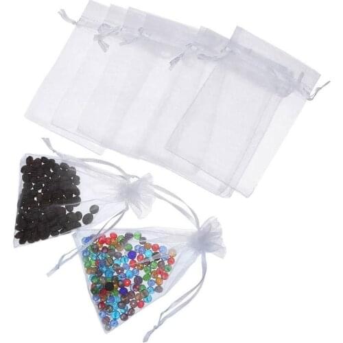1 Pcs Pure White Drawstring Pocket Drawstring Gauze Bags&small Pouches Jewelry Package Bags Christmas Wedding Packaging Gift Bag