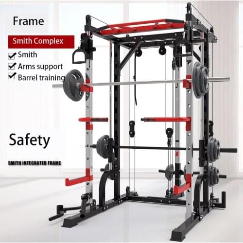 Fitness Enthusiasts Must Exercise At Home During The Isolation Period Smith Exercise Large Exercise Rack Fitness Equipment