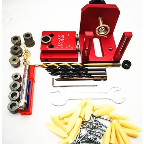 Woodworking Inclined Hole 3 in 1 Puncher Woodworking Tools Roundwood Tenon Punching Drilling Set Locator