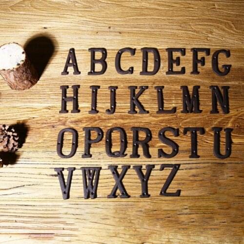 House Door Letter Retro Style Groceries Cast Iron Metal Creative DIY House Doorplate Letter Symbol House Door Letter Home Decor