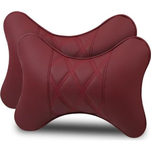 KKYSYELVA Car Neck Headrest Pillow Cushion Auto Seat Head Support Protector Automobiles Seat Rest Interior Accessories