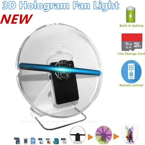 3D Hologram Fan Display Projector Portable Wifi Holographic Imaging Lamp Advertising Imaging Logo Light Hologram Advertising LED