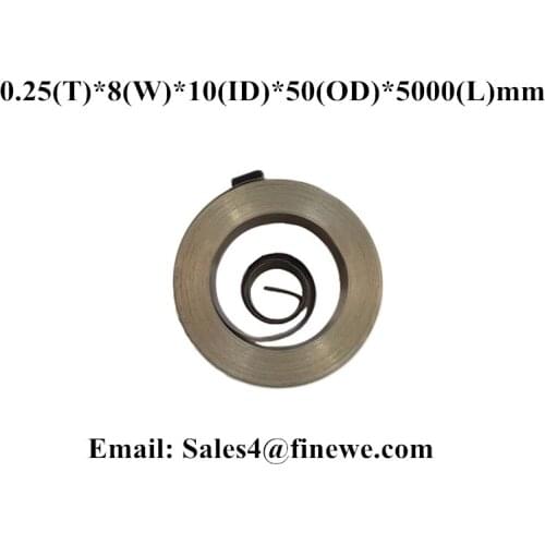 Manufacture Customized stainless steel 201 Constant Force Spiral Springs For Curtain 25000 Cycle Life 0.25*8*50*5000mm