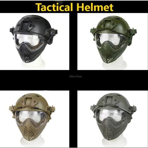 Tactical Full Face Fast PJ Helmet Hunting Airsoft Head Protective Military Shooting Army Cs Wargame Sports Helmets