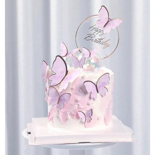 Cake Toppers Handmade Exquisite Paper Butterfly Cakes Topper Unique Design Head Bands Decoration Birthday Party Baking Supplies