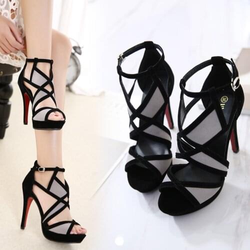 2021 Women Party Pumps club shoes Thin Stilettos hollow out High Heels Dress shoes Fashion Peep Toe Platform Comfortable Sandals