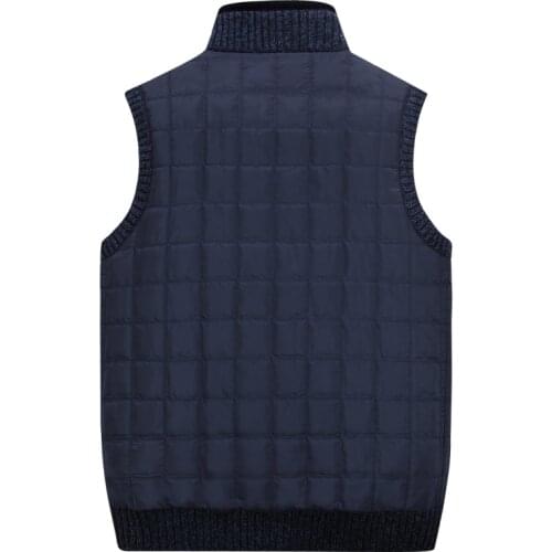Winter Sleeveless Sweater Cardigan Thick Warm Mens Vests Stand Collar Men Jackets Zipper Waistcoats Plus Size M-4XL 6XL