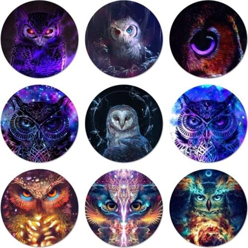 Star owl Icons Pins Badge Decoration Brooches Metal Badges For Backpack Decoration 58mm