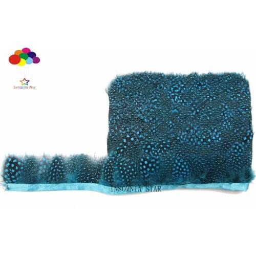 10 yards high quality pearl pheasant feather trim lake blue cloth sideband 4-6cm wide for skirt wedding dress party DIY crafts