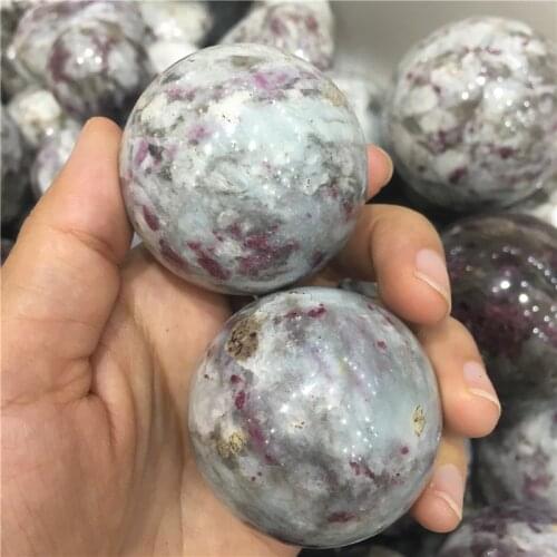2pcs rare natural stones and minerals sphere flower tourmaline ball reiki healing crystals for home&wedding decoration