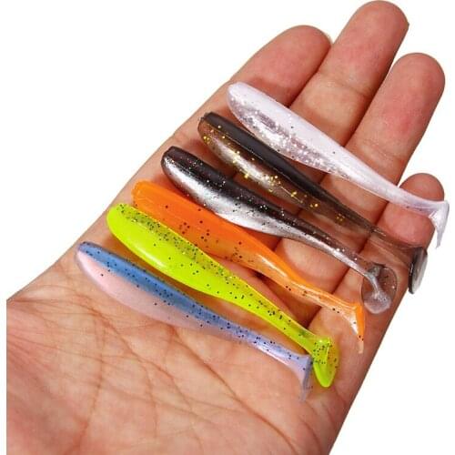 20pcs/lot Silicone Sequins Larva Soft Fishing Lures Artificial Worm Fish Lure Bait Swimbait Fishing Tackle 1.9g-6.5cm