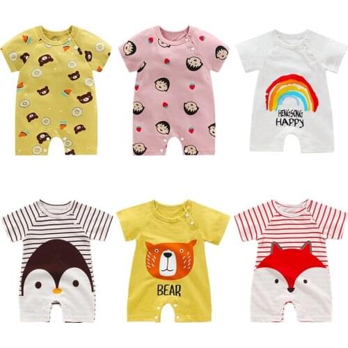 2020 Summer Baby rompers Newborn Cotton fabric Short Sleeve romper Newborn pajamas ropa vestido girl clothes boys clothing