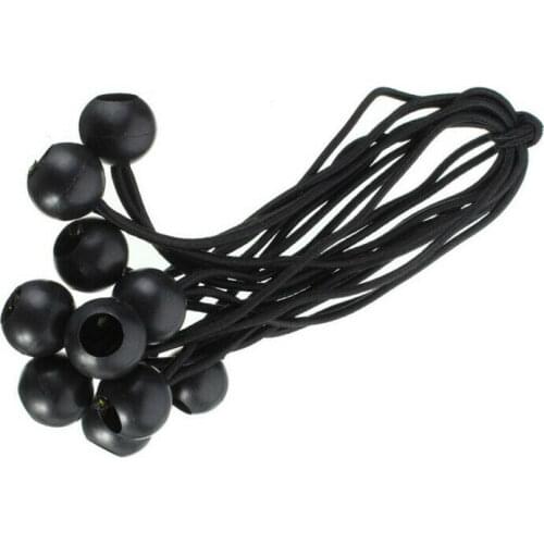 5/10pcs Ball Bungie Cord Tarp Tie Down Canopy Strap Bungee Bungi Strap Ball Loop Tent Accessories Black Tent Rope Plastic