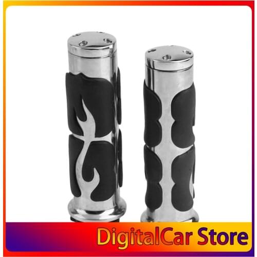 Aluminum & Rubber Flame Hand Grip Motorcycle Dirt Pit Bike Handlebar Grip