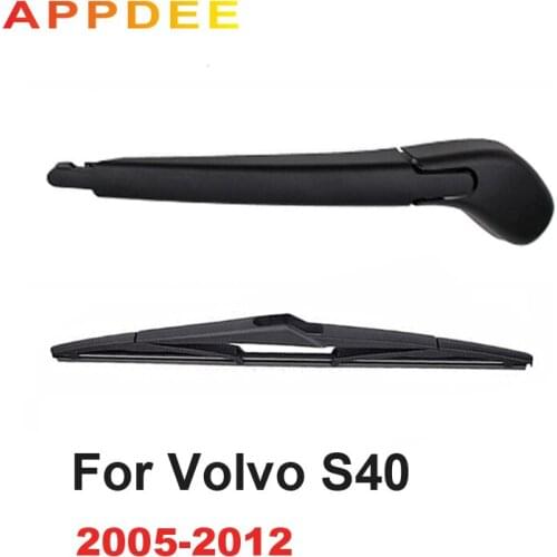 APPDEE Wiper 12" Rear Wiper Blade & Arm Set Kit For Volvo S40 MK2 wagon 2005-2012 Windshield Windscreen Rear Window