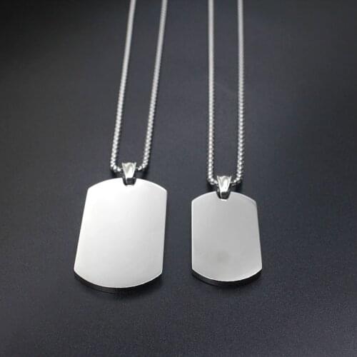 New unique Mens Military Army Style 316L Blank Stainless Steel Dog Tags Chain Mens Pendant Necklace Jewelry Accessories 2 size