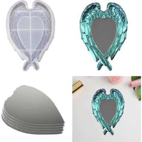 Angel Wing Mirror Mirror Resin Mold Angle Wing Silicone Reusable Mirror Mold DIY Crystal Epoxy Resin Drop Mold
